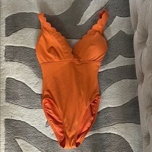Kate Spade Orange Scalloped Swimsuit